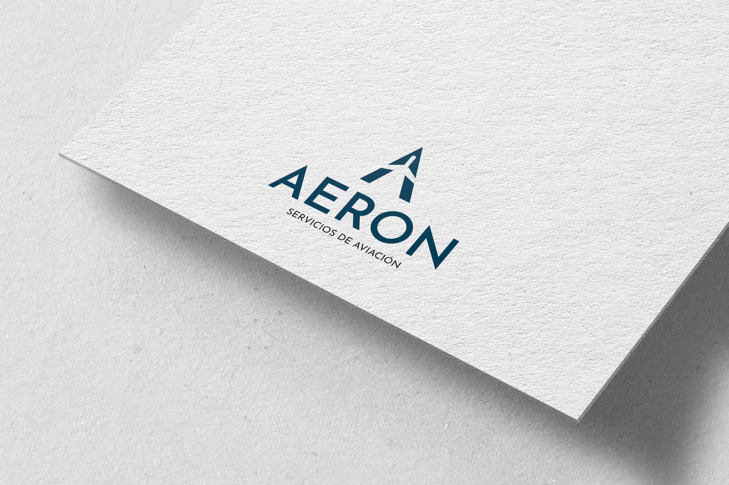 Logotipo de AERON impreso en papel