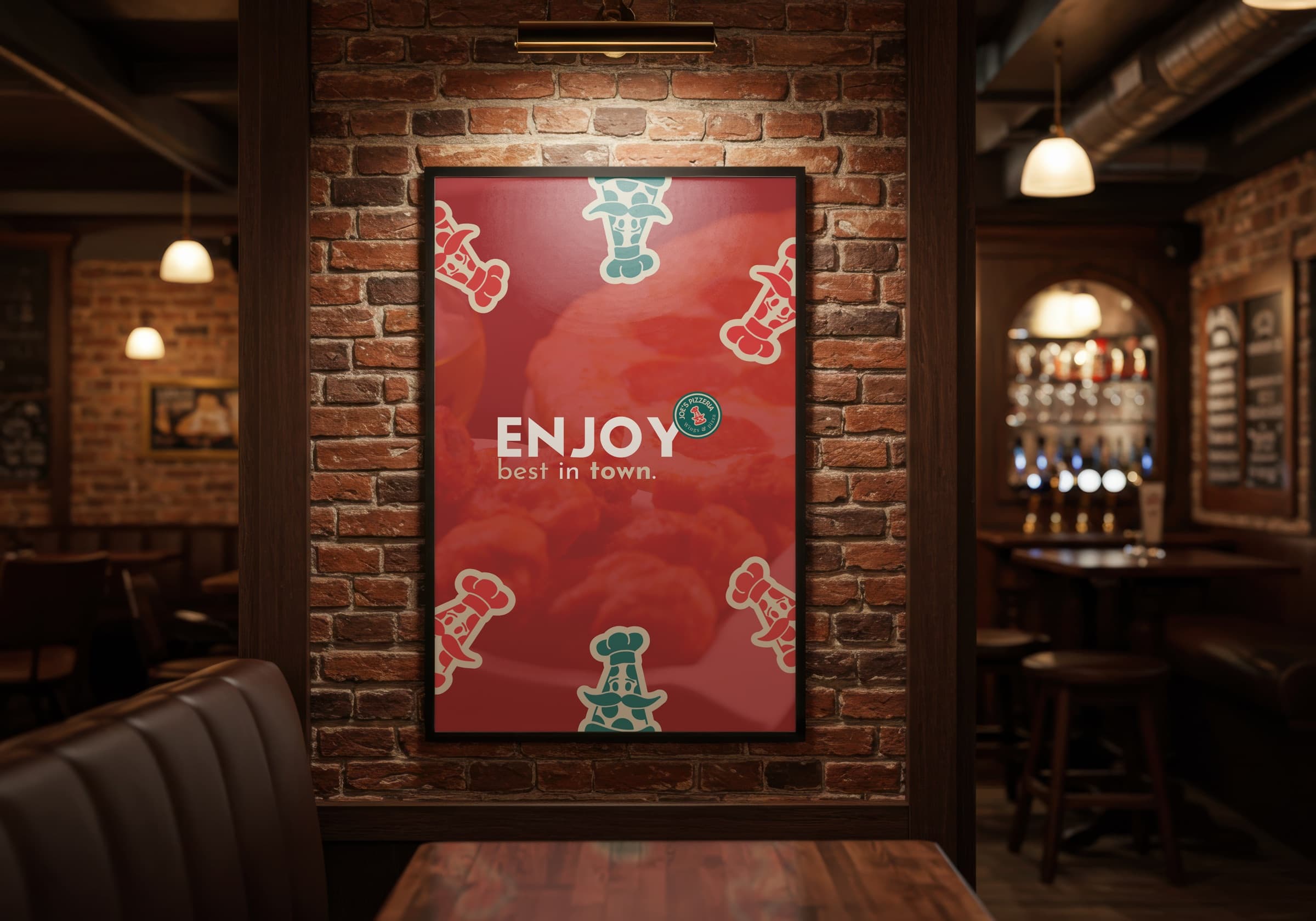 Póster de JOE’S en el interior del restaurante